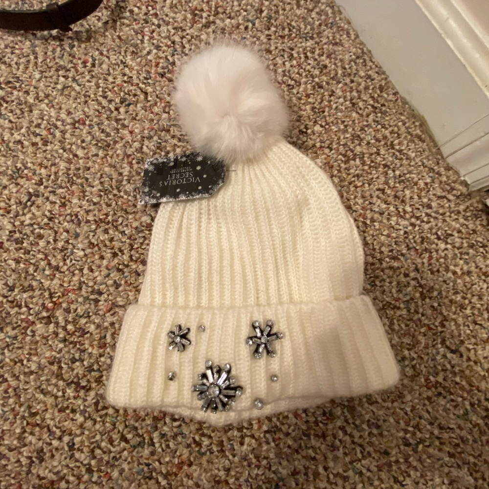 Victoria’s Secret Snowflake White Beanie